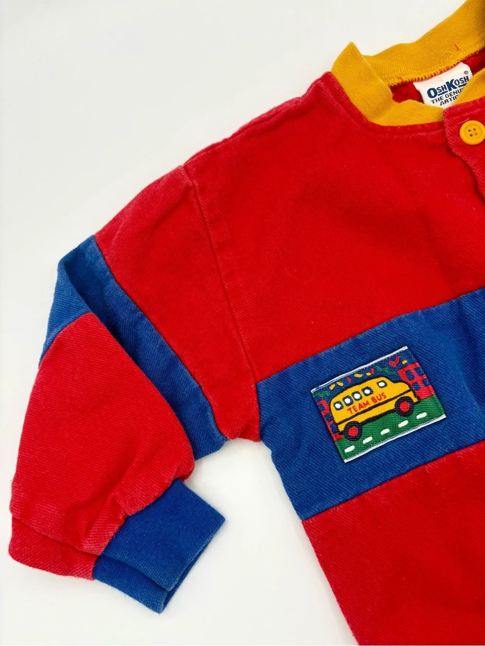 Vintage Oshkosh B’Gosh Colorblock Sweatshirt Henley Primary Colors 90’s Kidcore